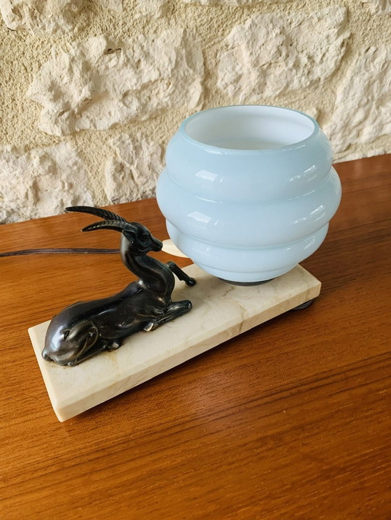 Image 1 of Vintage, Art Deco, lampe de table antilope, 1920