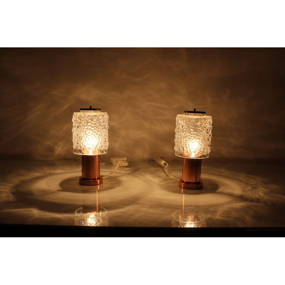 Image 1 of Paire de lampes de table vintage en cuivre par Kamenický Šenov, Tchécoslovaquie 1970