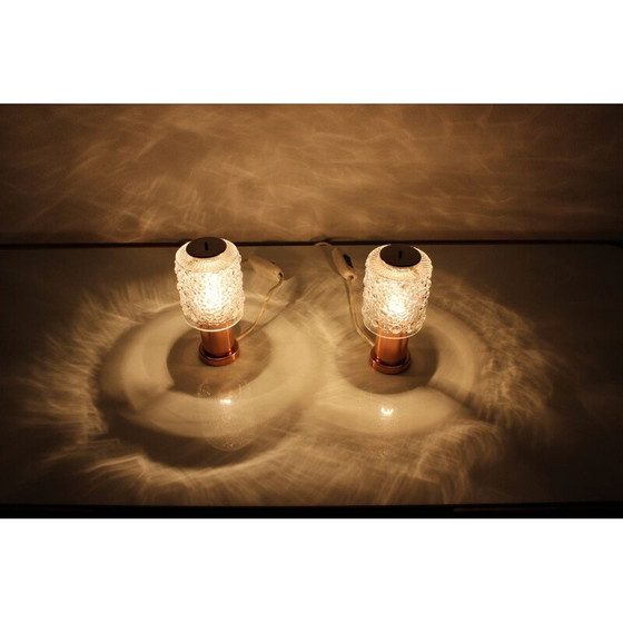 Image 1 of Paire de lampes de table vintage en cuivre par Kamenický Šenov, Tchécoslovaquie 1970