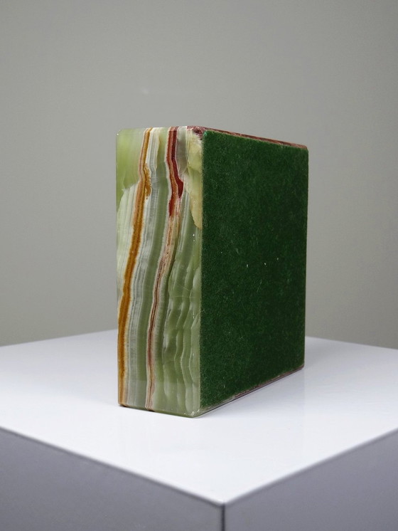 Image 1 of Cendrier Mid-Century Onyx Vert Naturel Italie Années 60-70