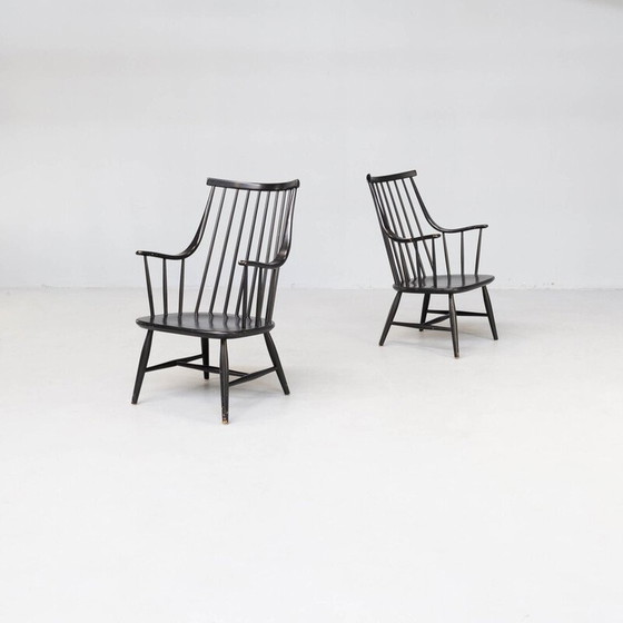 Image 1 of Paire de fauteuils vintage en bois courbé par Lena Larsson Grandessa pour Nesto, Suède 1960
