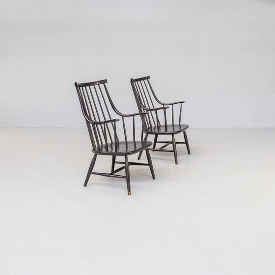 Image 1 of Paire de fauteuils vintage en bois courbé par Lena Larsson Grandessa pour Nesto, Suède 1960