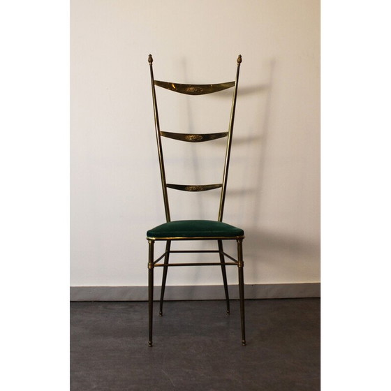 Image 1 of Chaise Vintage Chiavari à haut dossier par Gaetano Descalzi, Italie 1950