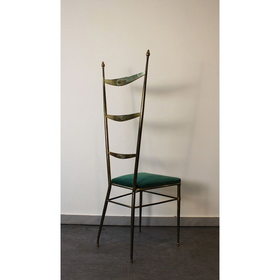 Image 1 of Chaise Vintage Chiavari à haut dossier par Gaetano Descalzi, Italie 1950
