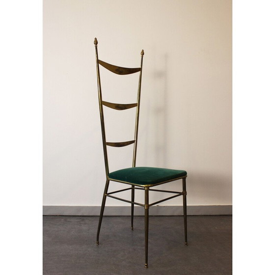 Image 1 of Chaise Vintage Chiavari à haut dossier par Gaetano Descalzi, Italie 1950