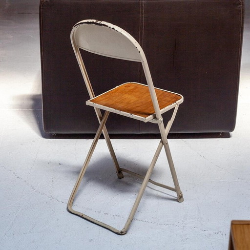 Ensemble de 5 chaises pliantes vintage en métal et contreplaqué par Friso Kramer pour Oda, Pays-Bas 1930