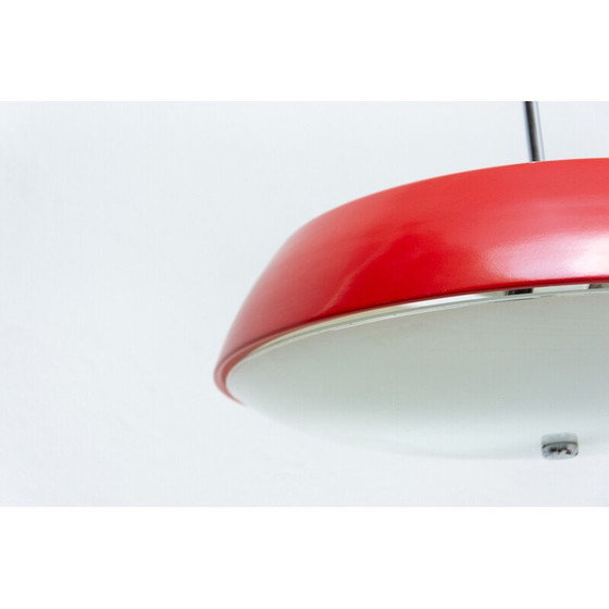 Image 1 of Lampe suspendue vintage en tôle, verre et plastique par Josef Hurka pour Napako, Tchécoslovaquie 1960