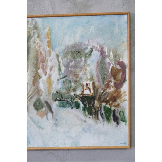 Image 1 of Peinture à l'huile de paysage vintage par Per Olof Nord, Suède 1972
