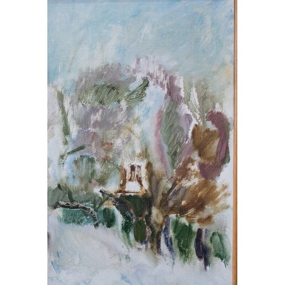 Image 1 of Peinture à l'huile de paysage vintage par Per Olof Nord, Suède 1972