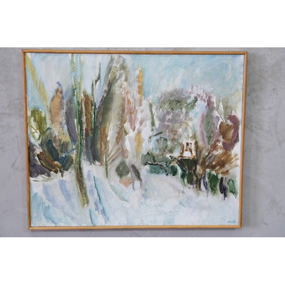 Image 1 of Peinture à l'huile de paysage vintage par Per Olof Nord, Suède 1972