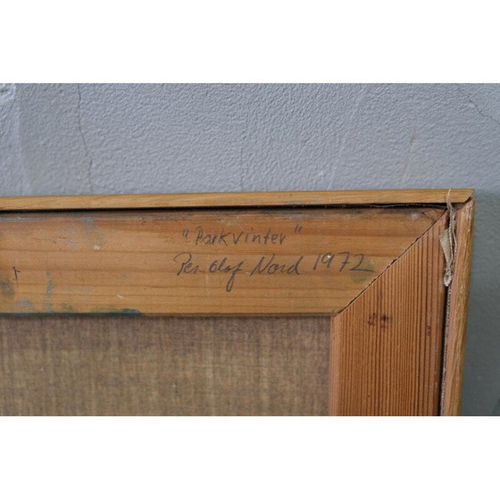 Image 1 of Peinture à l'huile de paysage vintage par Per Olof Nord, Suède 1972