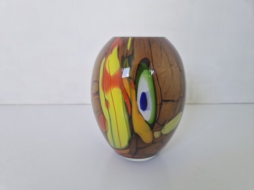 Vase en verre italien coloré