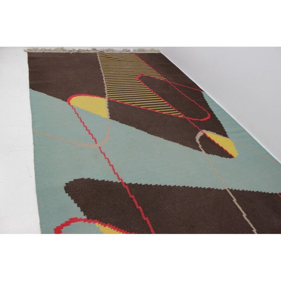Image 1 of Tapis géométrique vintage d'Antonin Kybal, 1960