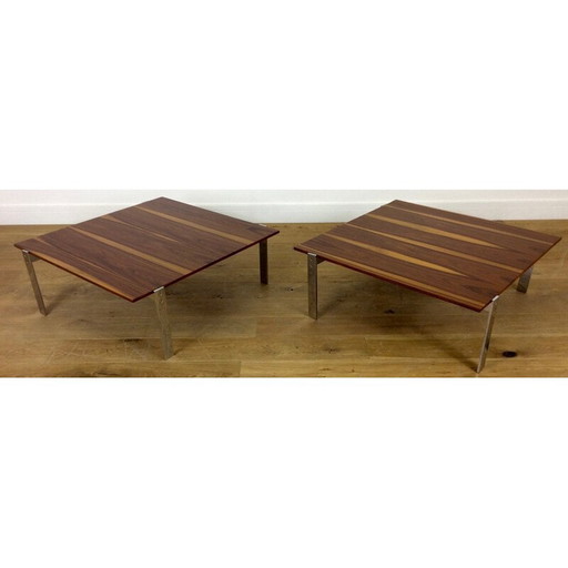 Table à cocktail en palissandre et chromé - années 1960