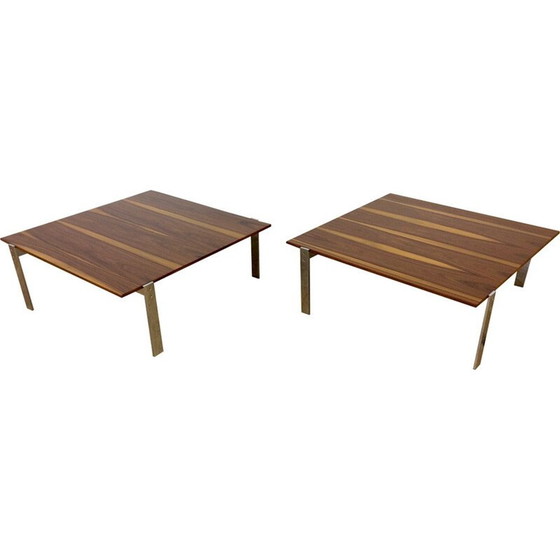 Image 1 of Table à cocktail en palissandre et chromé - années 1960