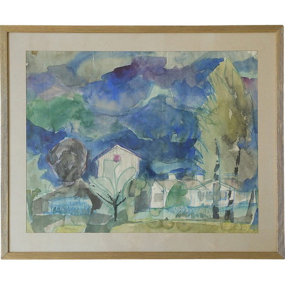 Image 1 of Peinture vintage de Frideborg Bryth, 1950