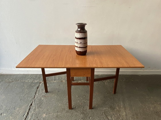 Image 1 of Mid Century 1960S Retro Vintage Large Drop Leaf Table
