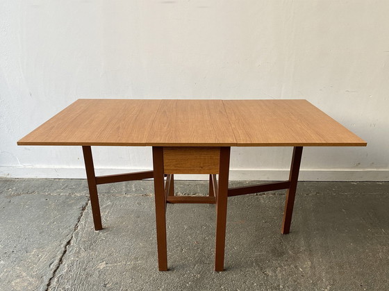 Image 1 of Mid Century 1960S Retro Vintage Large Drop Leaf Table