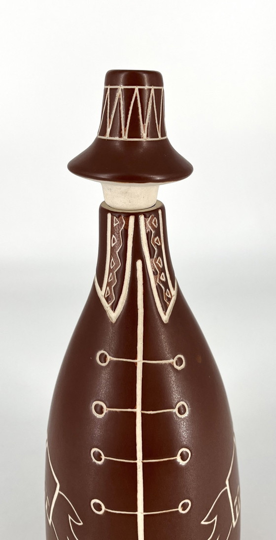 Image 1 of Set Carafe Comprenant 6 gobelets En céramique Arabia ( ?) Finlande Tarina Carafe Mid Century