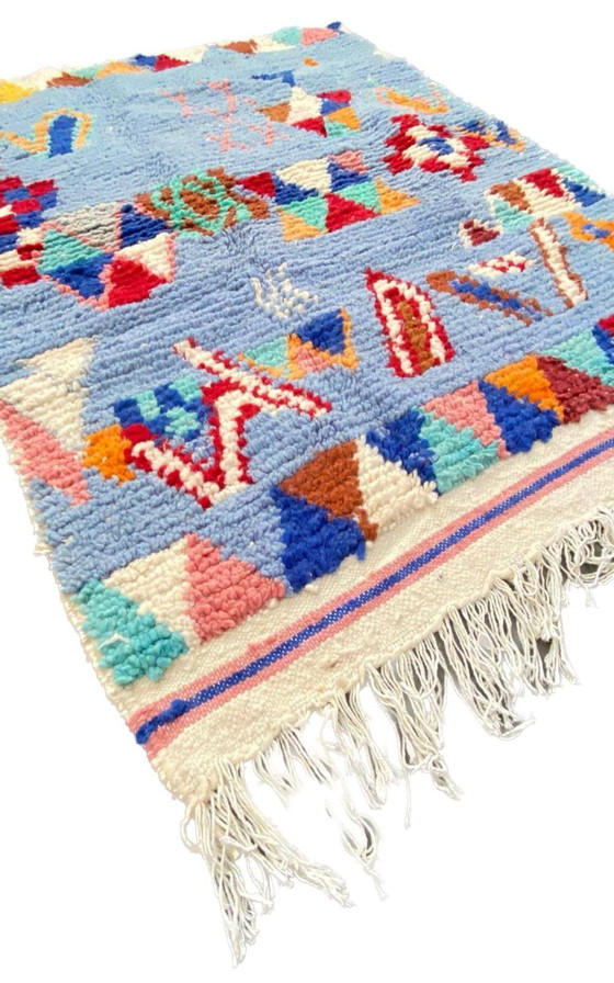 Image 1 of Tapis berbère unique fait à la main - 100% laine naturelle du Maroc (150x100cm)