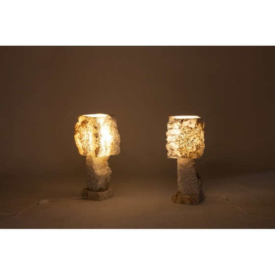 Image 1 of Paire de lampes vintage en albâtre