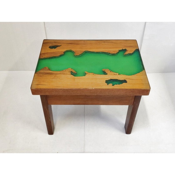 Image 1 of Table d'appoint vintage en résine époxy, 1960