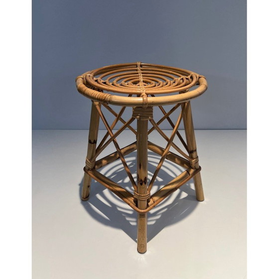 Image 1 of Tabouret en rotin vintage, 1970