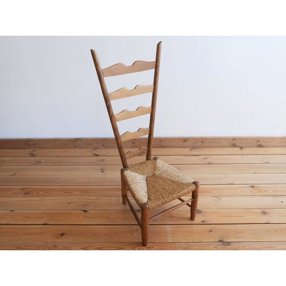 Image 1 of Chaise de cheminée en bois vintage par Gio Ponti pour Casa E Giardino, Italie 1930