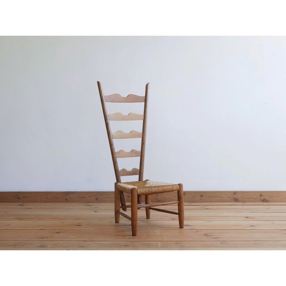 Image 1 of Chaise de cheminée en bois vintage par Gio Ponti pour Casa E Giardino, Italie 1930