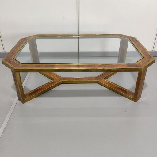 Table basse en laiton vintage Romeo Rega