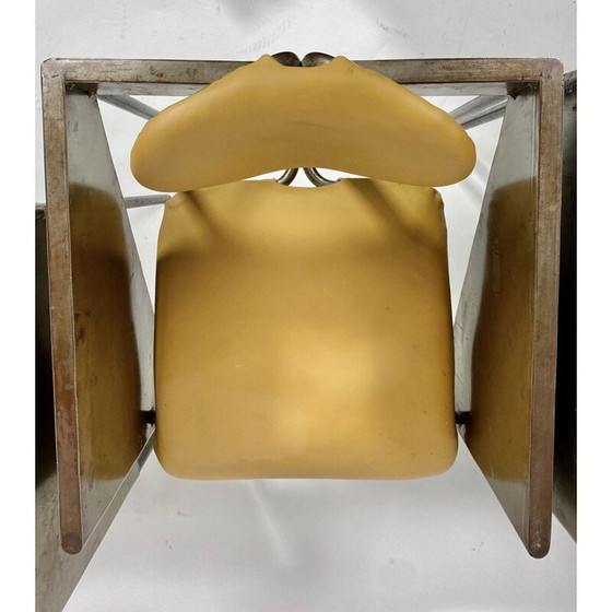 Image 1 of Ensemble de 4 fauteuils vintage en acier industriel et brutaliste, 1970