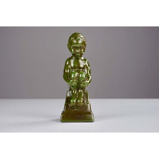 Image 1 of Figurine de faune assise disco en métal par Elena Borch, 1940