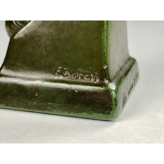 Image 1 of Figurine de faune assise disco en métal par Elena Borch, 1940