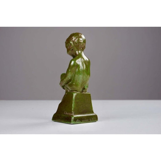 Image 1 of Figurine de faune assise disco en métal par Elena Borch, 1940