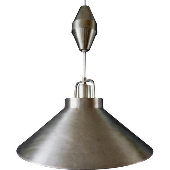 Image 1 of Lampe suspendue vintage en laiton par Frits Schlegel pour Lyfa, Danemark 1967