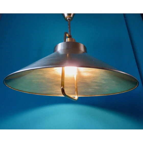 Image 1 of Lampe suspendue vintage en laiton par Frits Schlegel pour Lyfa, Danemark 1967