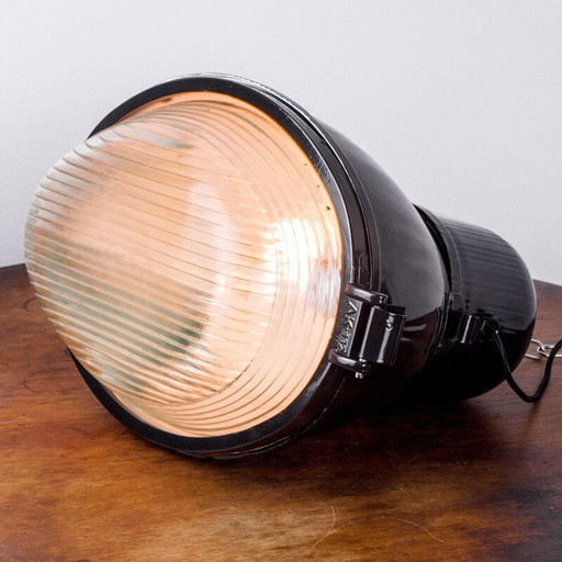 Lampe suspendue noire vintage par Mesko, Pologne 1960