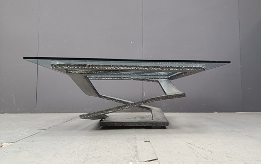 Table basse Fleur De Fer par Maurice Barilone, 1980S