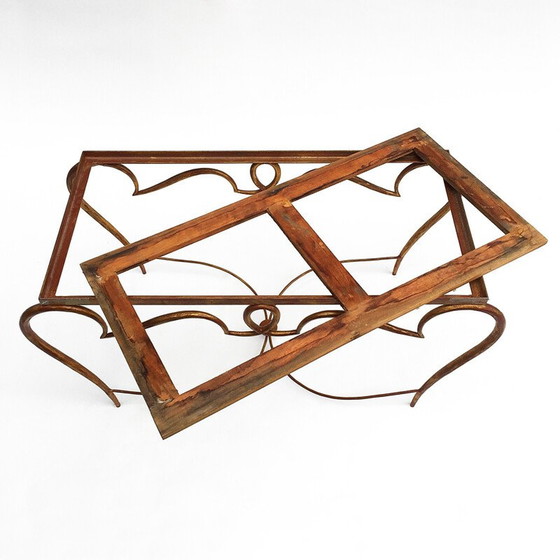 Image 1 of Table basse vintage en métal doré par René Drouet - années 1940