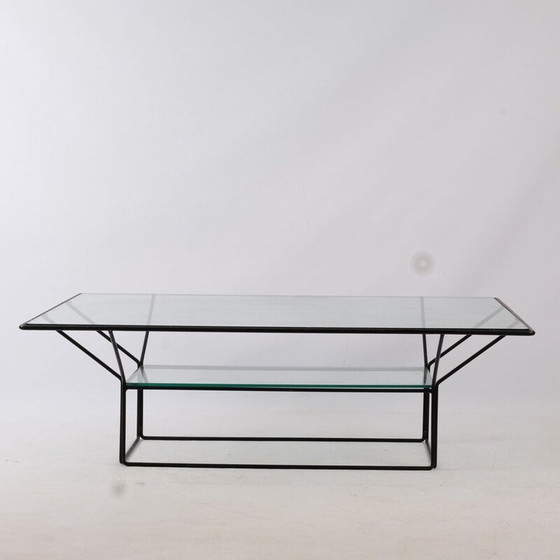 Image 1 of Table basse vintage en acier et verre, Italie 1970