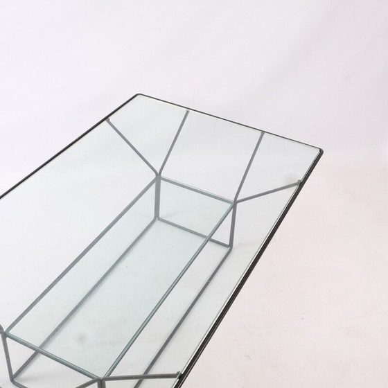 Image 1 of Table basse vintage en acier et verre, Italie 1970