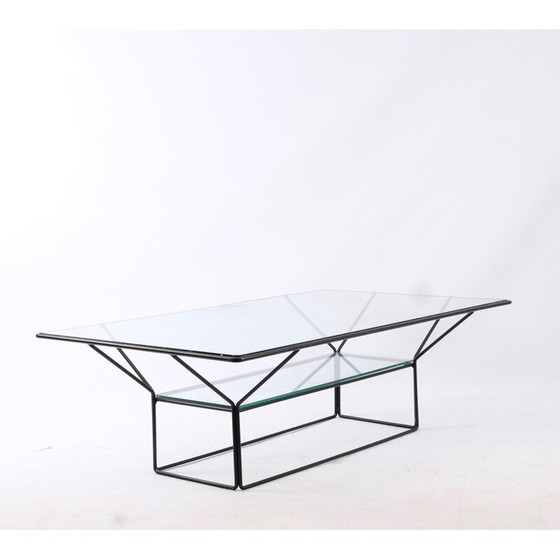 Image 1 of Table basse vintage en acier et verre, Italie 1970