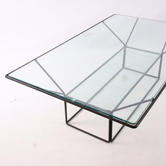 Image 1 of Table basse vintage en acier et verre, Italie 1970