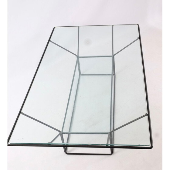 Image 1 of Table basse vintage en acier et verre, Italie 1970
