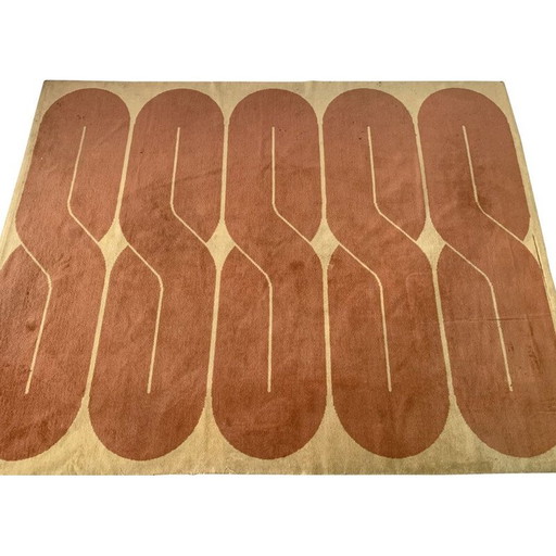 Tapis en laine du milieu du siècle, Belgique, années 1970