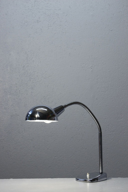Lampe De Bureau Vintage Chromée Bras Flexible Design France