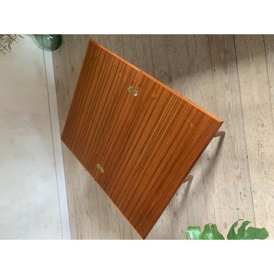 Image 1 of Table basse vintage en teck et corde