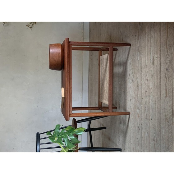 Image 1 of Table basse vintage en teck et corde