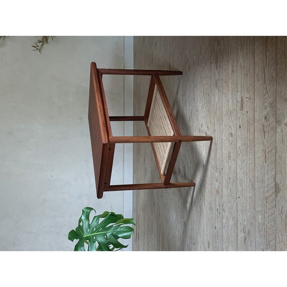 Image 1 of Table basse vintage en teck et corde
