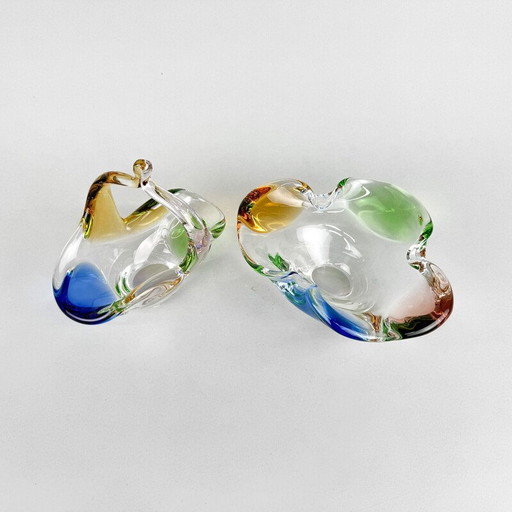 Bol en verre d'art vintage par Frantisek Zemek pour Mstisov Glassworks, Tchécoslovaquie, années 1950